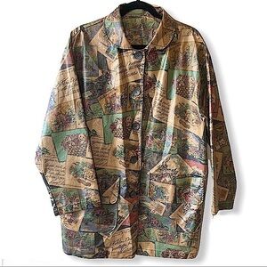 Vintage Nordic House Designs Waterproof Coated Cotton
Raincoat One Size